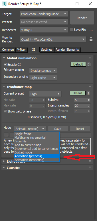 Create your .vrmap file (Irradiance Map)