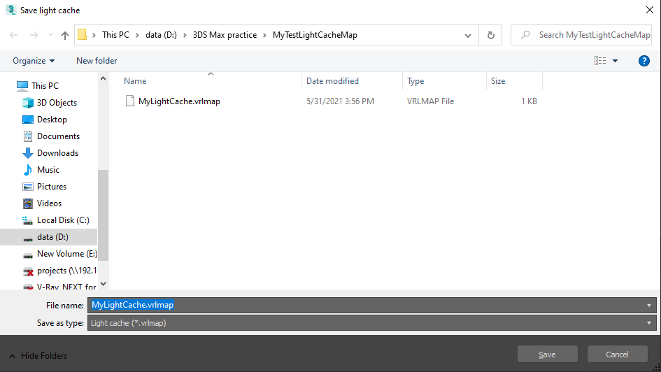 Save your .vrlmap file