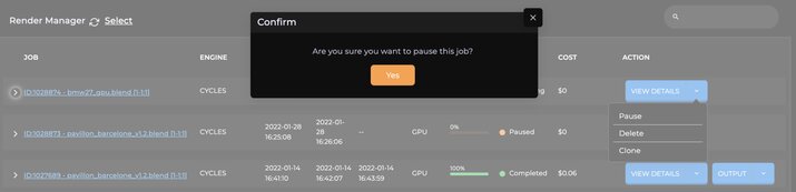 Pause rendering